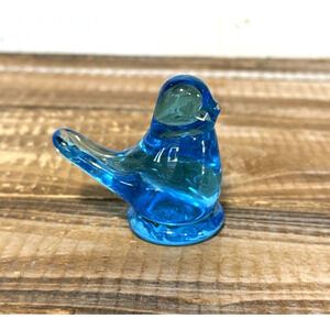 Vintage 1990 Ron Ray Bluebird of Happiness Art Glass Figurine 2" Tall